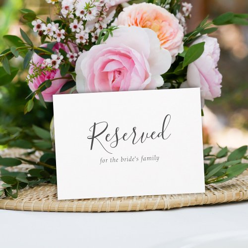 Simple Elegant Wedding Reserved Sign