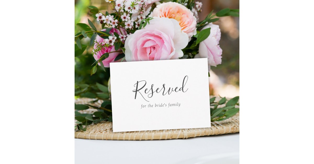 Simple Elegant Wedding Reserved Sign | Zazzle
