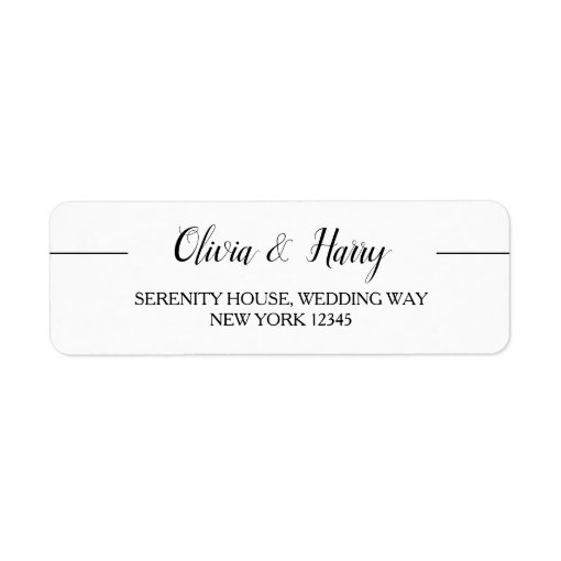Simple Elegant Wedding Return Address Label Zazzle