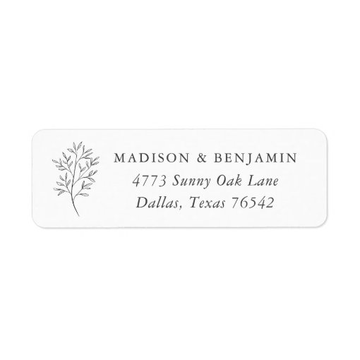 Simple Elegant Wedding Return Address Label Zazzle