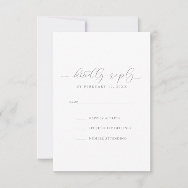 Simple Elegant Wedding RSVP Card (Front)