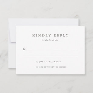Simple Elegant Wedding RSVP Card