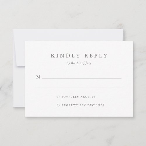Simple Elegant Wedding RSVP Card