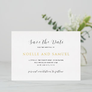 Simple Elegant Wedding Save the Date Foil Invitation