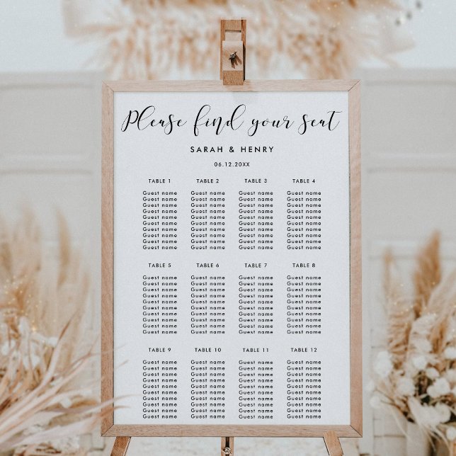 Simple elegant wedding seating chart (Creator Uploaded)