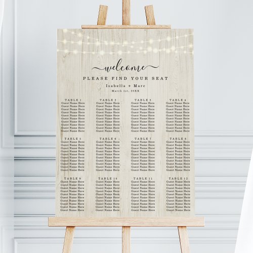 Simple Elegant Wedding Seating Chart Foam Board