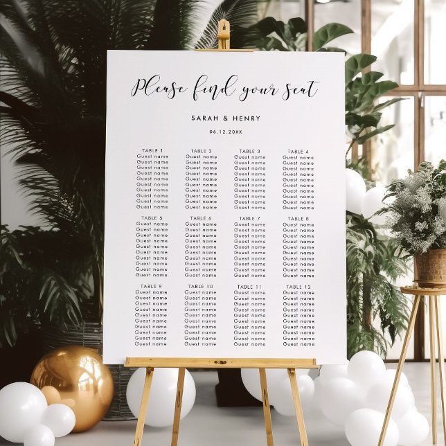 Simple elegant wedding seating chart Sign (Creator Uploaded)