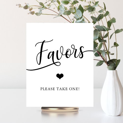 Simple Elegant Wedding Shower FAVORS Sign