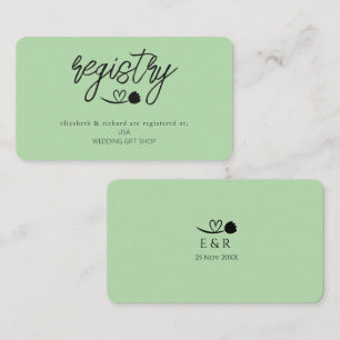 Simple Elegant Wedding Shower Gift Registry Enclosure Card