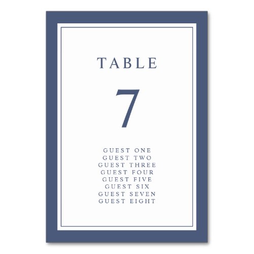 Simple Elegant Wedding Table Number