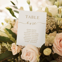 Simple Elegant Wedding Table Number Seating Chart
