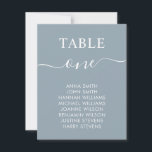 Simple Elegant Wedding Table Number Seating Chart<br><div class="desc">Simple Elegant Dusty Blue Wedding Seating Chart</div>