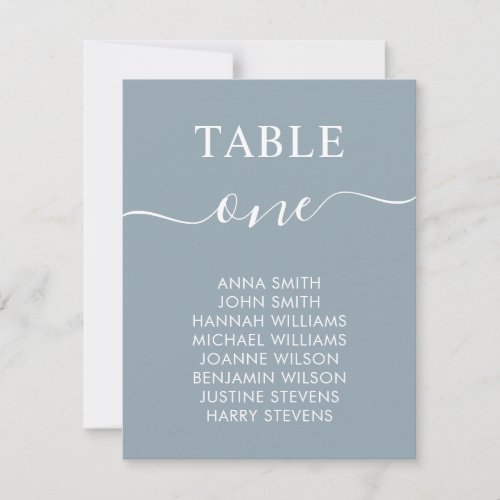 Simple Elegant Wedding Table Number Seating Chart
