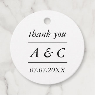 Simple Elegant Wedding Thank You Favor Tags