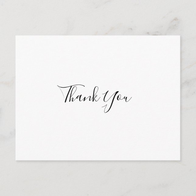 Simple Elegant Wedding Thank You Postcard (Front)