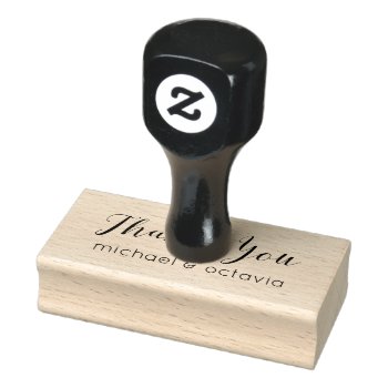 Simple Elegant Wedding Thank You Rubber Stamp by mariannegilliand at Zazzle