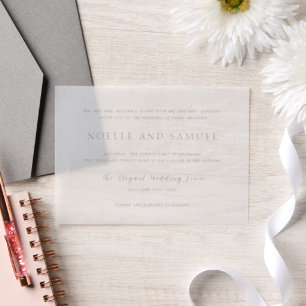 Simple Elegant Wedding Vellum Invitations