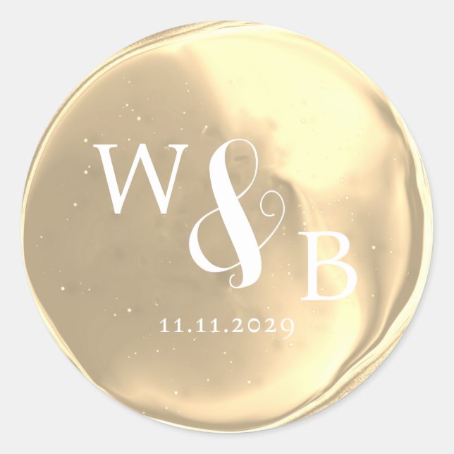 Simple Elegant Wedding Wax Seal Monogrammed (Front)