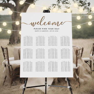 Simple Elegant Wedding Welcome Seating Chart Foam Board
