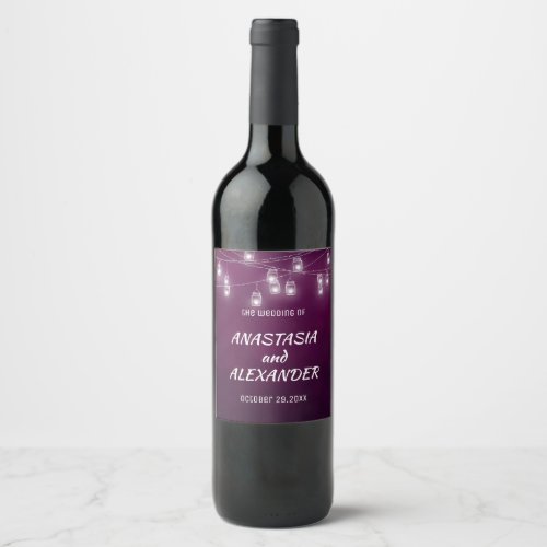 Simple Elegant Wedding Wine Labels Wine Label