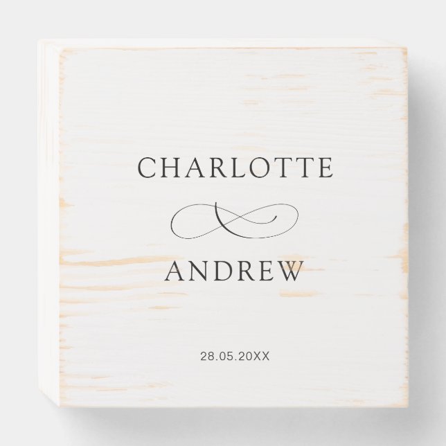 Simple, elegant, wedding wooden box sign (Front Horizontal)