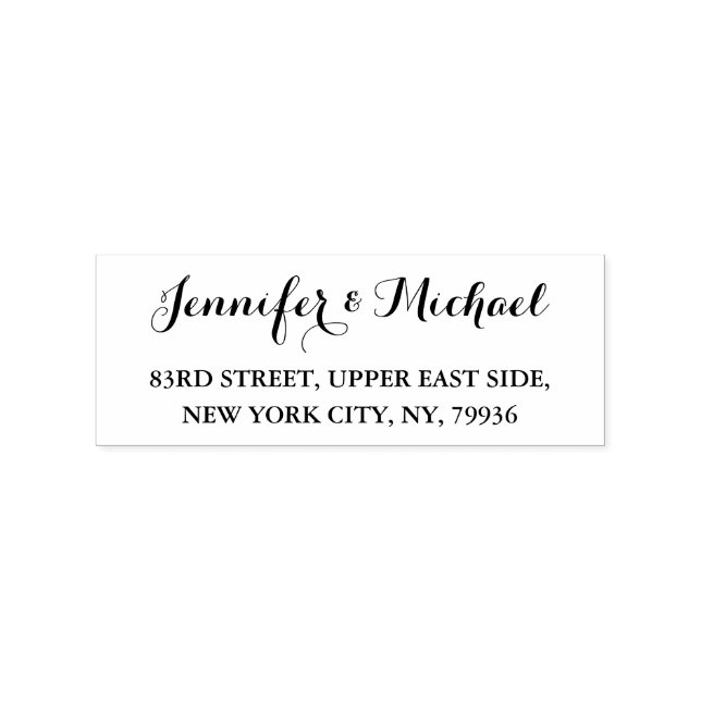 Simple Elegant Weddings Anniversary Return Address Rubber Stamp (Imprint)