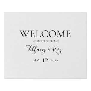 Simple Elegant Welcome Faux Canvas Print