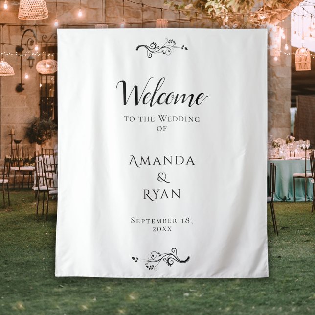 Simple Elegant Welcome Script Wedding Backdrop (Creator Uploaded)