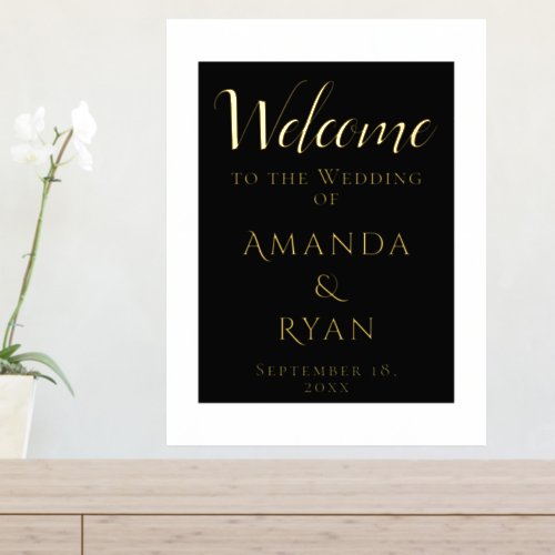 Simple Elegant Welcome Script Wedding Gold Foil Prints
