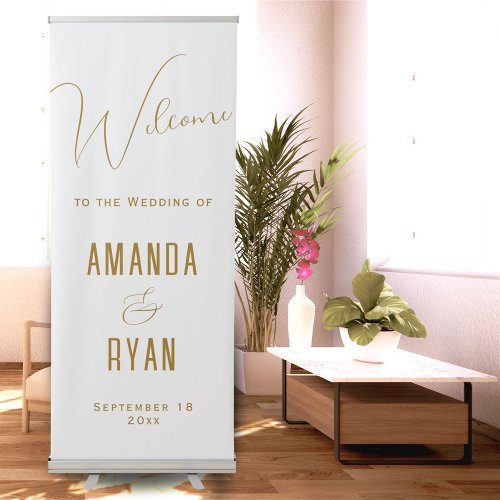 Simple Elegant Welcome Script Wedding Retractable Banner