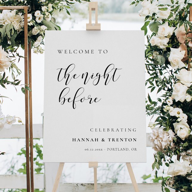Simple elegant Welcome to The Night before sign (Creator Uploaded)