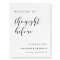 Simple elegant Welcome to The Night before sign