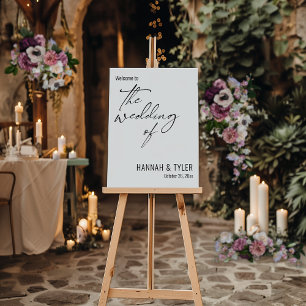 Simple Elegant Welcome to the Wedding of White Foam Board