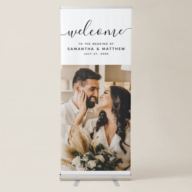 Simple Elegant Welcome To The Wedding Sign (Front)