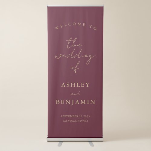 Simple Elegant Welcome Wedding Retractable Banner