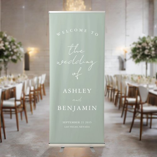 Simple Elegant Welcome Wedding Retractable Banner