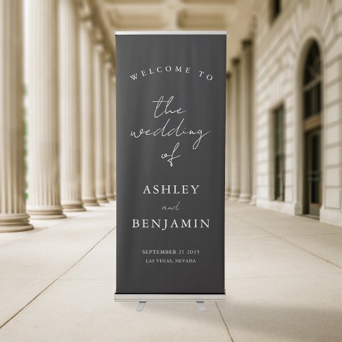 Simple Elegant Welcome Wedding Retractable Banner