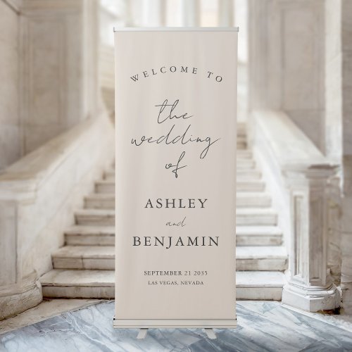 Simple Elegant Welcome Wedding Retractable Banner