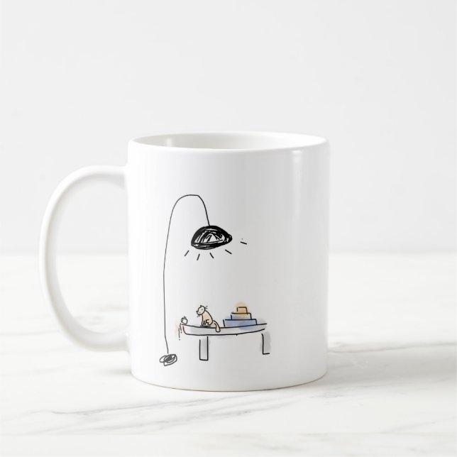 Simple Elegant Whimsy Charming Cute Cat Customize  Coffee Mug (Left)