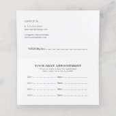 Simple Elegant White Beauty Appointment Card (Inside Unfolded)