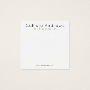 Simple Elegant White Black Hearts Earring Display