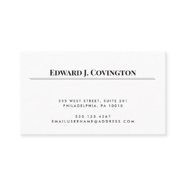 Simple Elegant White Black Networking Business Card Simple Elegant White Black Networking Business Card