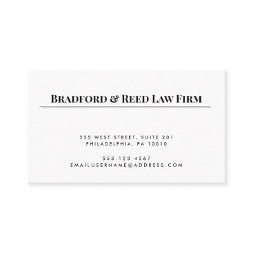 Simple Elegant White Black Professional Attorney Business Card Simple Elegant White Black Professional Attorney Business Card
