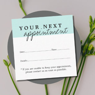 Simple Elegant White Blue Beauty Appointment Card
