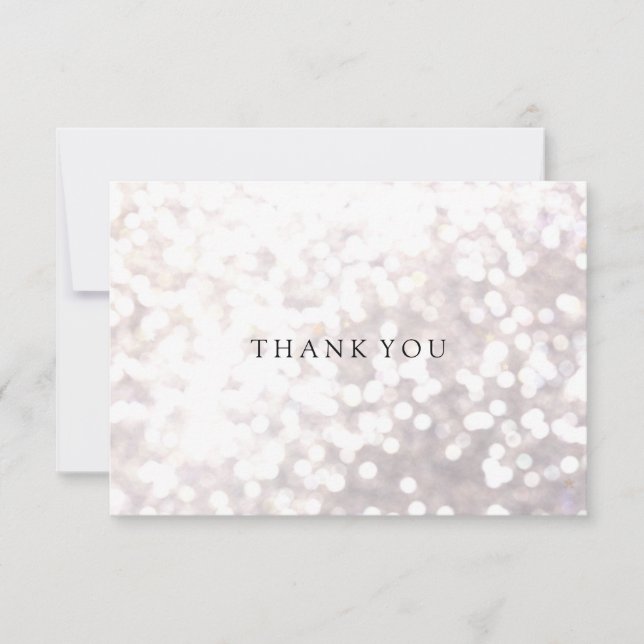 Simple Elegant White Bokeh Thank You Card (Front)