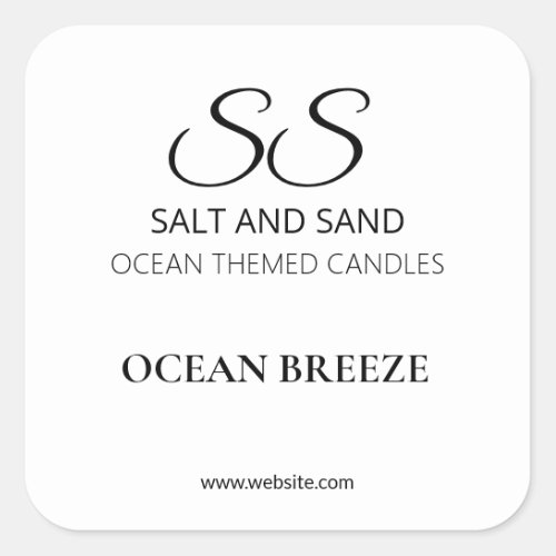 Simple Elegant White Candle Product Labels