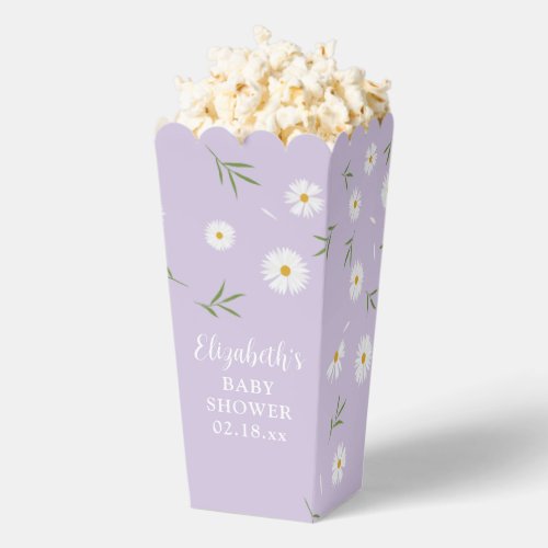 Simple Elegant White Daisies Baby Shower  Favor Boxes