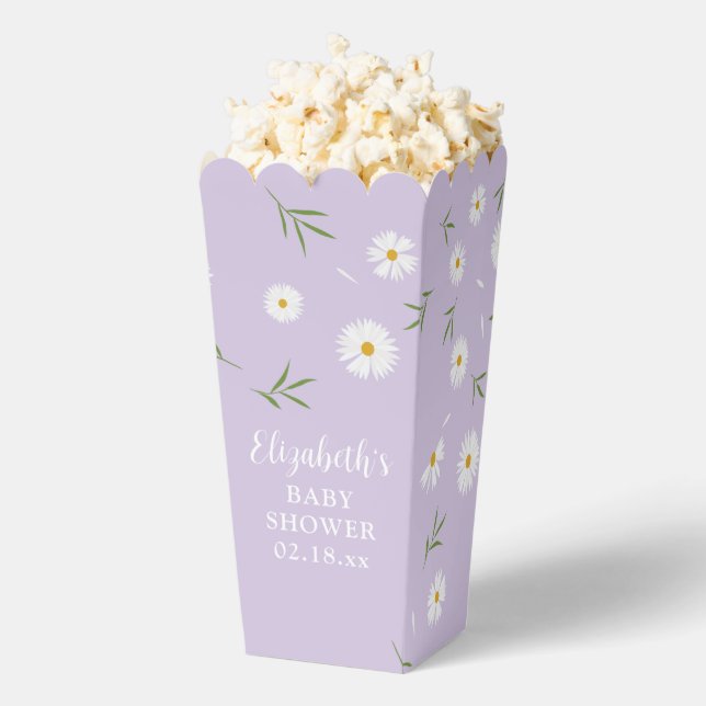Simple Elegant White Daisies Baby Shower  Favor Boxes (Popped)