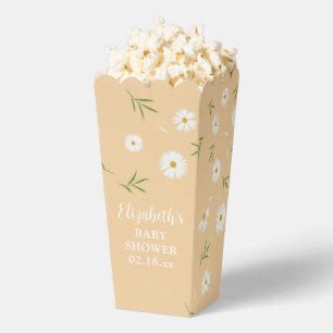Simple Elegant White Daisies Summer Baby Shower Favor Boxes