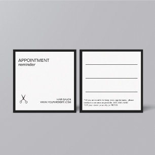 Simple Elegant White Dark Gray Hair Appointment Card